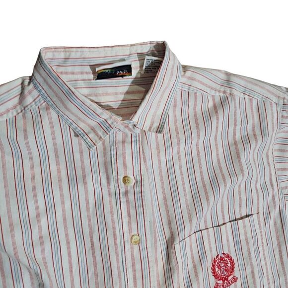 Men's Vintage GOLDEN WINGS Short Sleeves Striped Shirt Size 20W - 40 - Picture 5 of 6